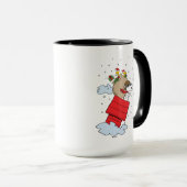 Mug cacahuètes | Snoopy l'As Volant à Noël (Devant droit)