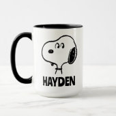 Mug cacahuètes | Snoopy Looks | Ajouter Votre Nom (Gauche)