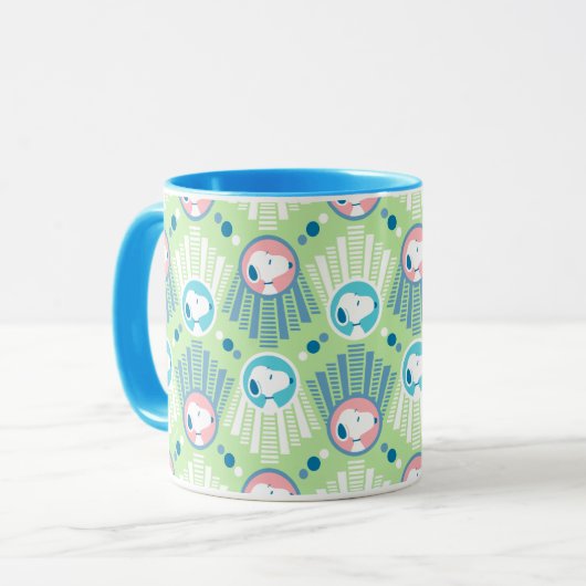Mug cacahuètes | Snoopy Mint Green Deco Dreams Motif (Devant gauche)