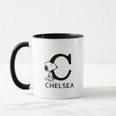 Mug cacahuètes | Snoopy Nom et monogramme C (Gauche)