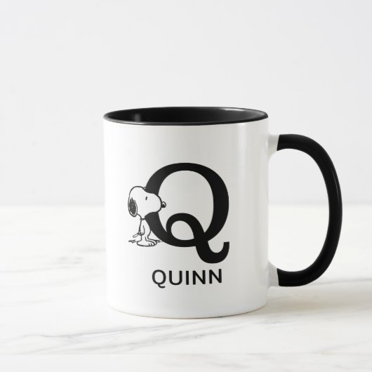 Mug cacahuètes | Snoopy Nom et monogramme Q (Droite)