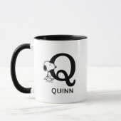 Mug cacahuètes | Snoopy Nom et monogramme Q (Gauche)