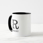 Mug cacahuètes | Snoopy Nom et monogramme R (Devant gauche)