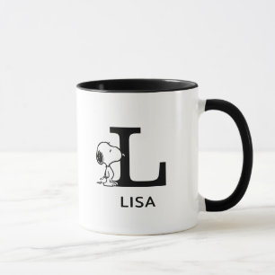 Mug cacahuètes Snoopy Nom & Monogram L