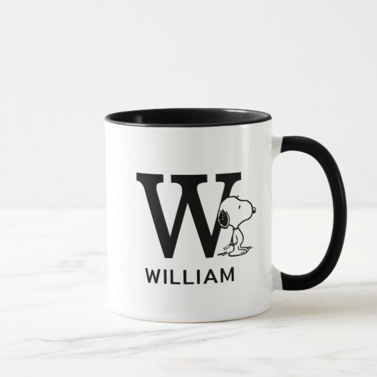 Mug cacahuètes | Snoopy Nom & Monogram W (Droite)