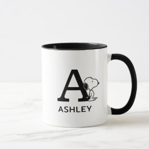 Mug cacahuètes   Snoopy Nom & Monogramme A