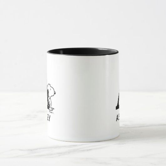Mug cacahuètes | Snoopy Nom & Monogramme A (Centre)