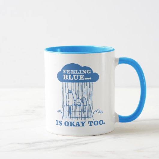 Mug cacahuètes | Snoopy Sentiment Bleu Est OK Aussi (Droite)