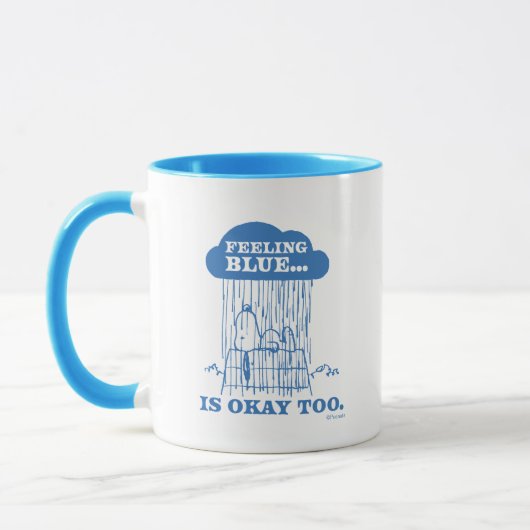 Mug cacahuètes | Snoopy Sentiment Bleu Est OK Aussi (Gauche)