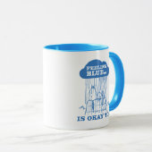 Mug cacahuètes | Snoopy Sentiment Bleu Est OK Aussi (Devant droit)