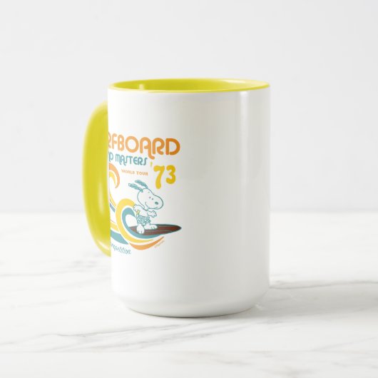 Mug cacahuètes | Snoopy Surboard Longboard Competition (Devant gauche)