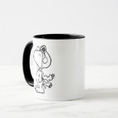 Mug cacahuètes | Snoopy the Flying Ace BW (Devant gauche)