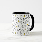 Mug cacahuètes | Snoopy & Woodstock B&W Flower Motif (Devant droit)