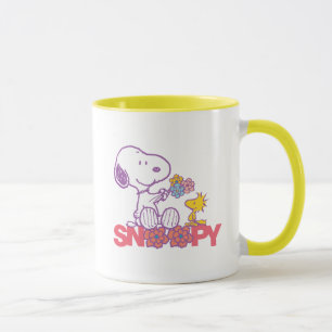Mug cacahuètes   Snoopy & Woodstock Flowers
