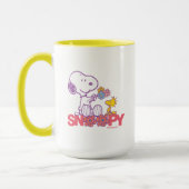 Mug cacahuètes | Snoopy & Woodstock Flowers (Gauche)
