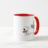 Mug cacahuètes | Snoopy & Woodstock Froid Birdbath (Devant droit)