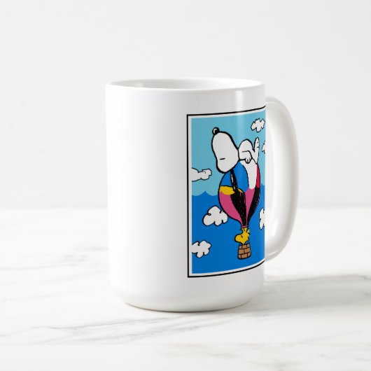 Mug cacahuètes | Snoopy & Woodstock Hot Air Balloon (Devant droit)
