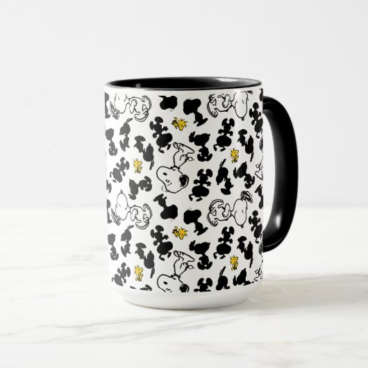 Mug cacahuètes | Snoopy & Woodstock Shadow Motif (Devant droit)