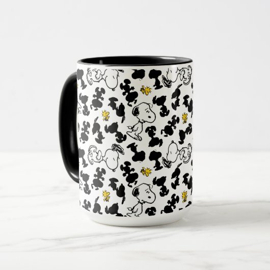 Mug cacahuètes | Snoopy & Woodstock Shadow Motif (Devant gauche)