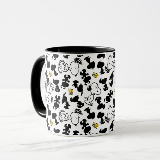 Mug cacahuètes | Snoopy & Woodstock Shadow Motif (Devant gauche)