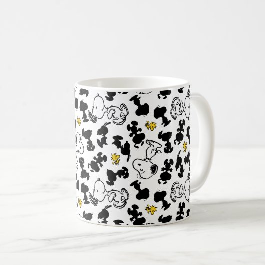 Mug cacahuètes | Snoopy & Woodstock Shadow Motif (Devant droit)