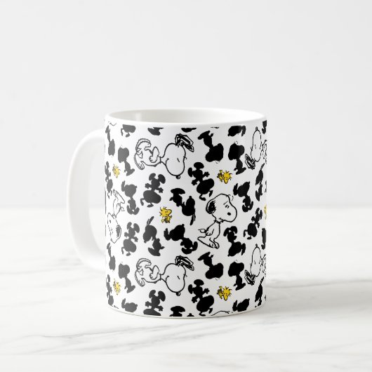 Mug cacahuètes | Snoopy & Woodstock Shadow Motif (Devant gauche)