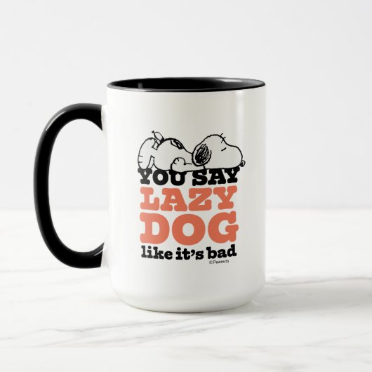 Mug cacahuètes | Snoopy You Say Lazy Dog Like It's Bad (Gauche)