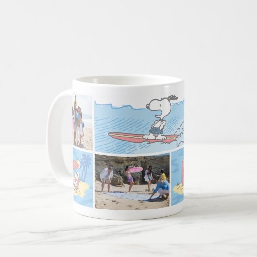 Mug cacahuètes | Vacances plage | Collage de photos (Devant gauche)