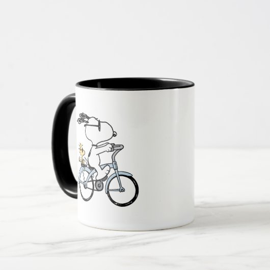Mug cacahuètes | Vélo Snoopy & Woodstock (Devant gauche)