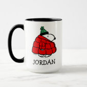Mug cacahuètes | Veste Snoopy Red Puffer (Gauche)