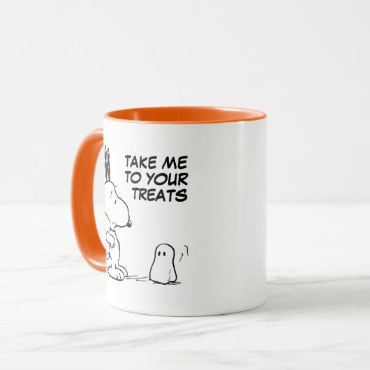 Mug cacahuètes | Woodstock Scares Snoopy (Devant gauche)