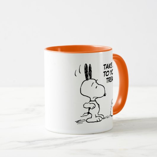 Mug cacahuètes | Woodstock Scares Snoopy (Devant droit)