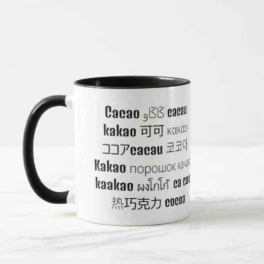 Mug CACAO multilingue (Gauche)