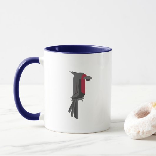 Mug Cacatoès noir élégant (Avec donut)