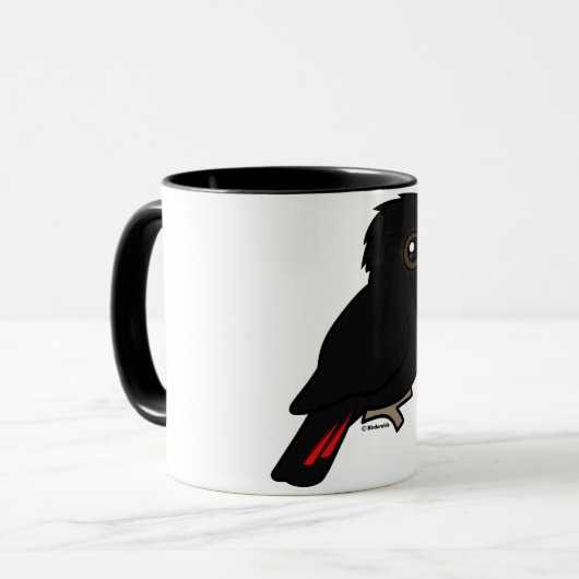 Mug cacatoès noir Rouge-coupé la queue (Devant gauche)