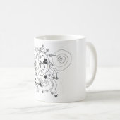 Mug Caché dans le jardin. - Dessin à l'encre (Devant droit)