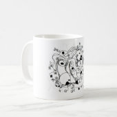 Mug Caché dans le jardin. - Dessin à l'encre (Devant gauche)