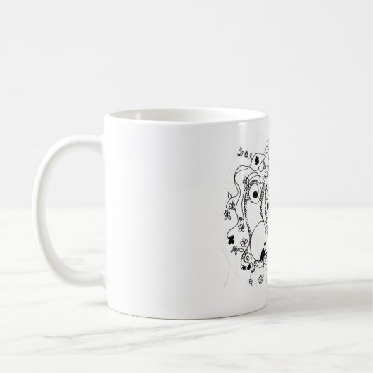 Mug Caché dans le jardin. - Dessin à l'encre (Gauche)