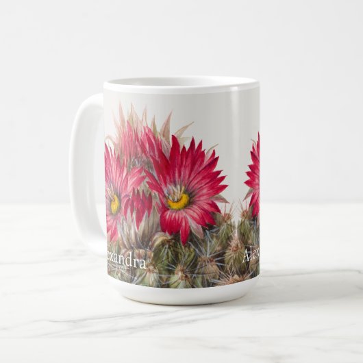 Mug Cactus à fleurs rouges du sud-ouest (Devant gauche)