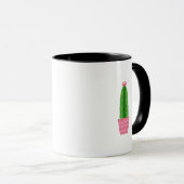 Mug Cactus botanique en pot rose (Devant droit)