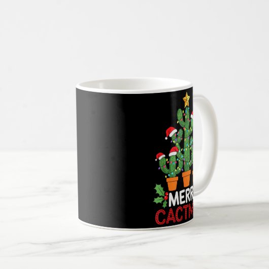 Mug Cactus Christmas Tree Funny Merry Cactmas Cactus M (Devant droit)