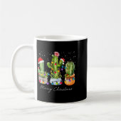 Mug Cactus Christmas Xmas Trees Lights Santa Hat Cactu (Gauche)