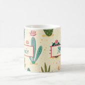 Mug Cactus coloré Floral Nom personnalisé (Centre)