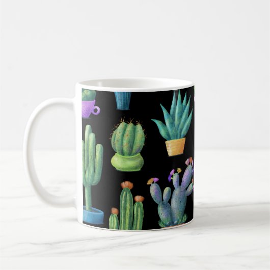 Mug Cactus Colorés : Whimsical Seamless Design. (Gauche)