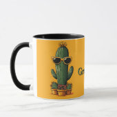 Mug Cactus Cool avec des Lunettes de Soleil et des Fle (Gauche)