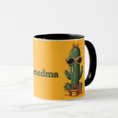 Mug Cactus Cool avec des Lunettes de Soleil et des Fle (Devant droit)