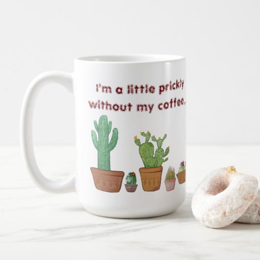 Mug Cactus D'Aquarelle Mignonne Et Drôle Sans Mon (Avec donut)