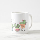 Mug cactus drôle personnalisé avec nom personnalisé (Devant droit)