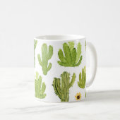 Mug Cactus du désert vert : Aquarelle transparente (Devant droit)
