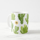 Mug Cactus du désert vert : Aquarelle transparente (Devant gauche)